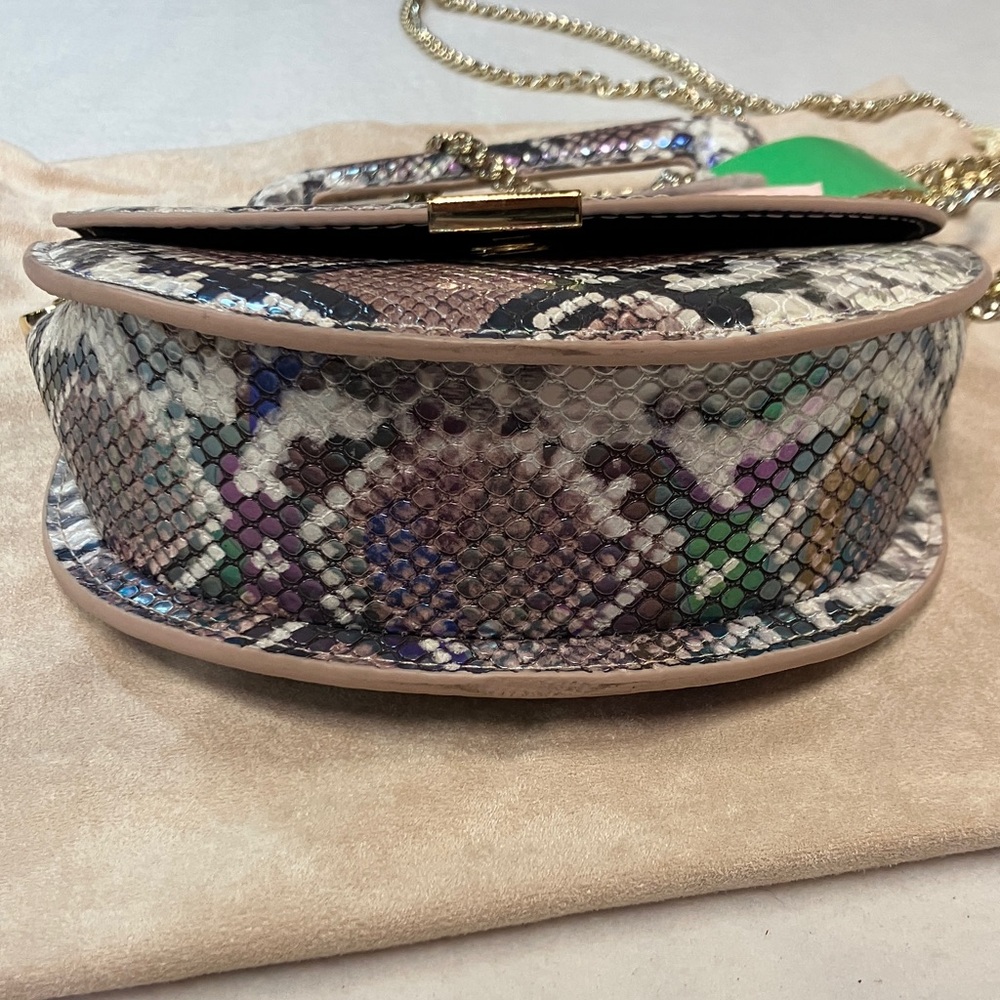 Chic Python Print Women's Bag with Gold Chain - image 7